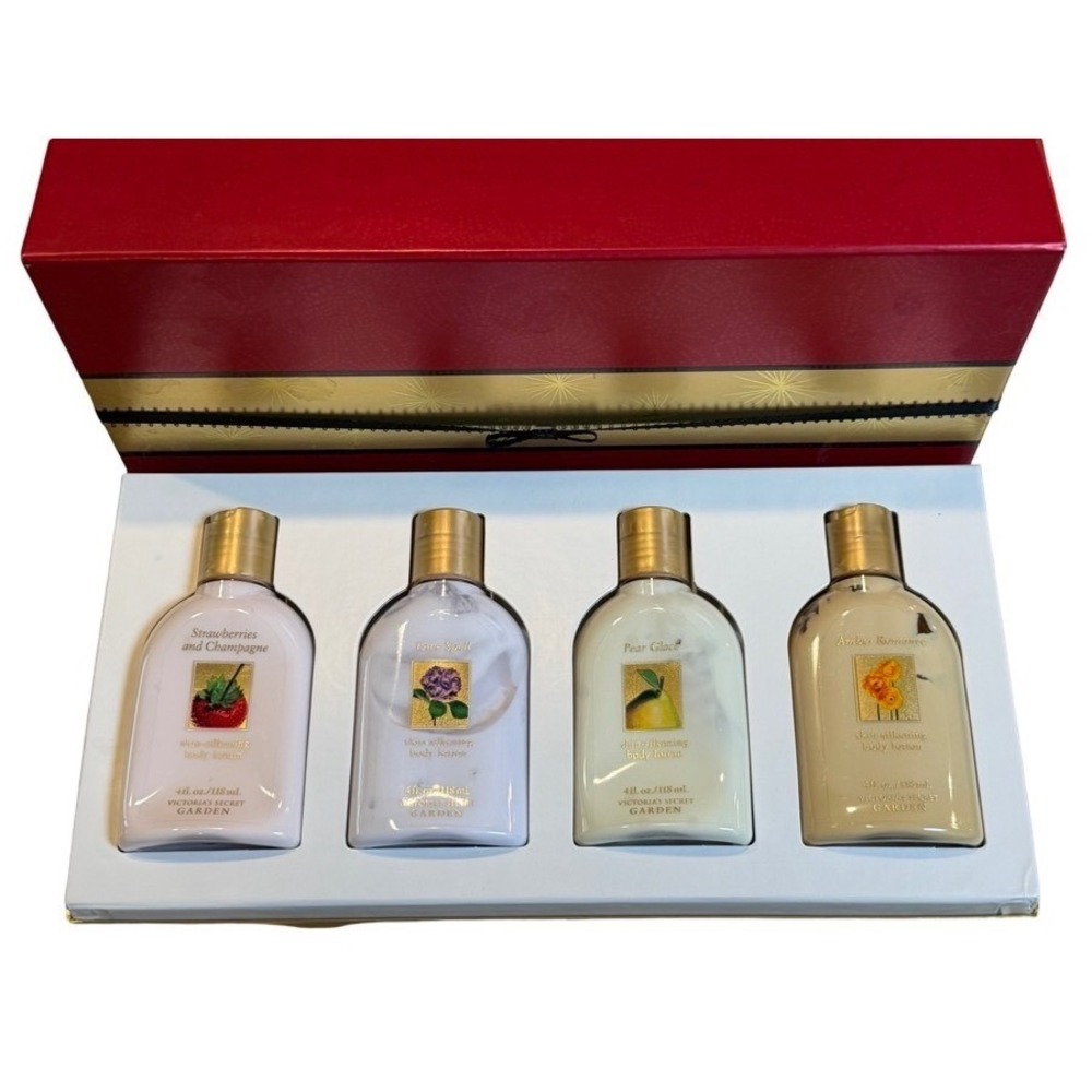 Vintage Victorias Secret Garden Body Lotion Gift Set Love Spell Pear Glace 4pc
